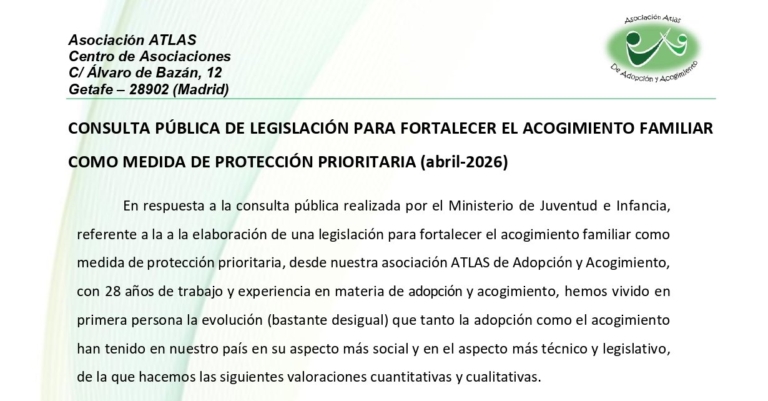Consulta Pública Fortalecer el Acogimiento familiar - ATLAS_Abr26_11